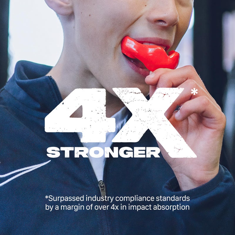 SAFEJAWZ Mouthguard for Braces  Upper & Lower Protection Remoldable Mouth Guard with Case for Boxing  Basketball  Football  MMA  Lacrosse  Hockey and All Contact Sports One Size (Red) - Image 2